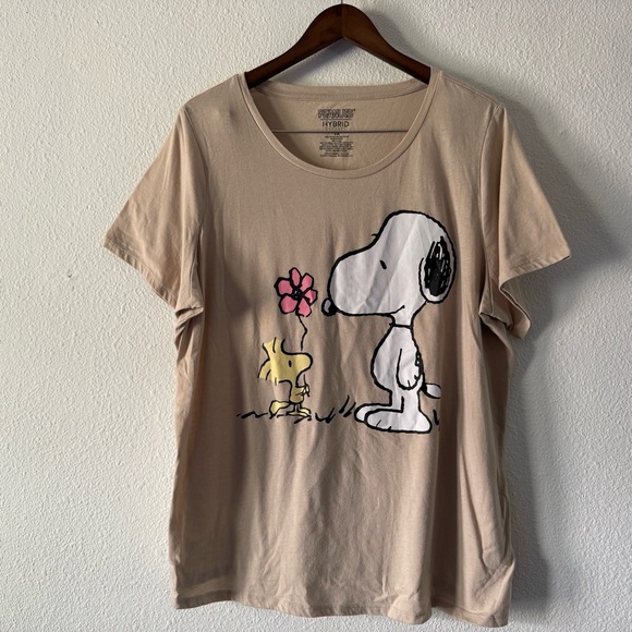 Peanuts Snoopy Woodstock Flower Graphic T-Shirt Nostalgic Plus 1X Cute Casual - Picture 8 of 8
